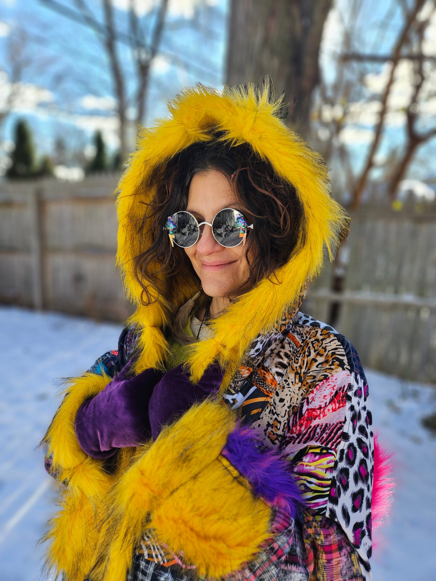 Patchwork Cloak - Fuzzy Dream