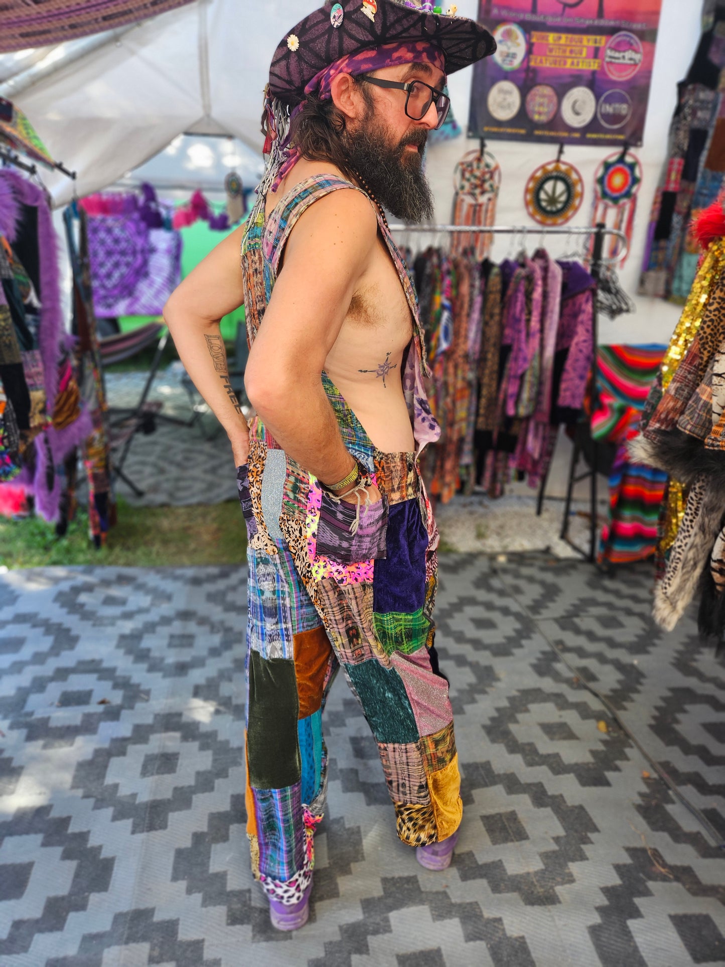 Patchwork Overalls