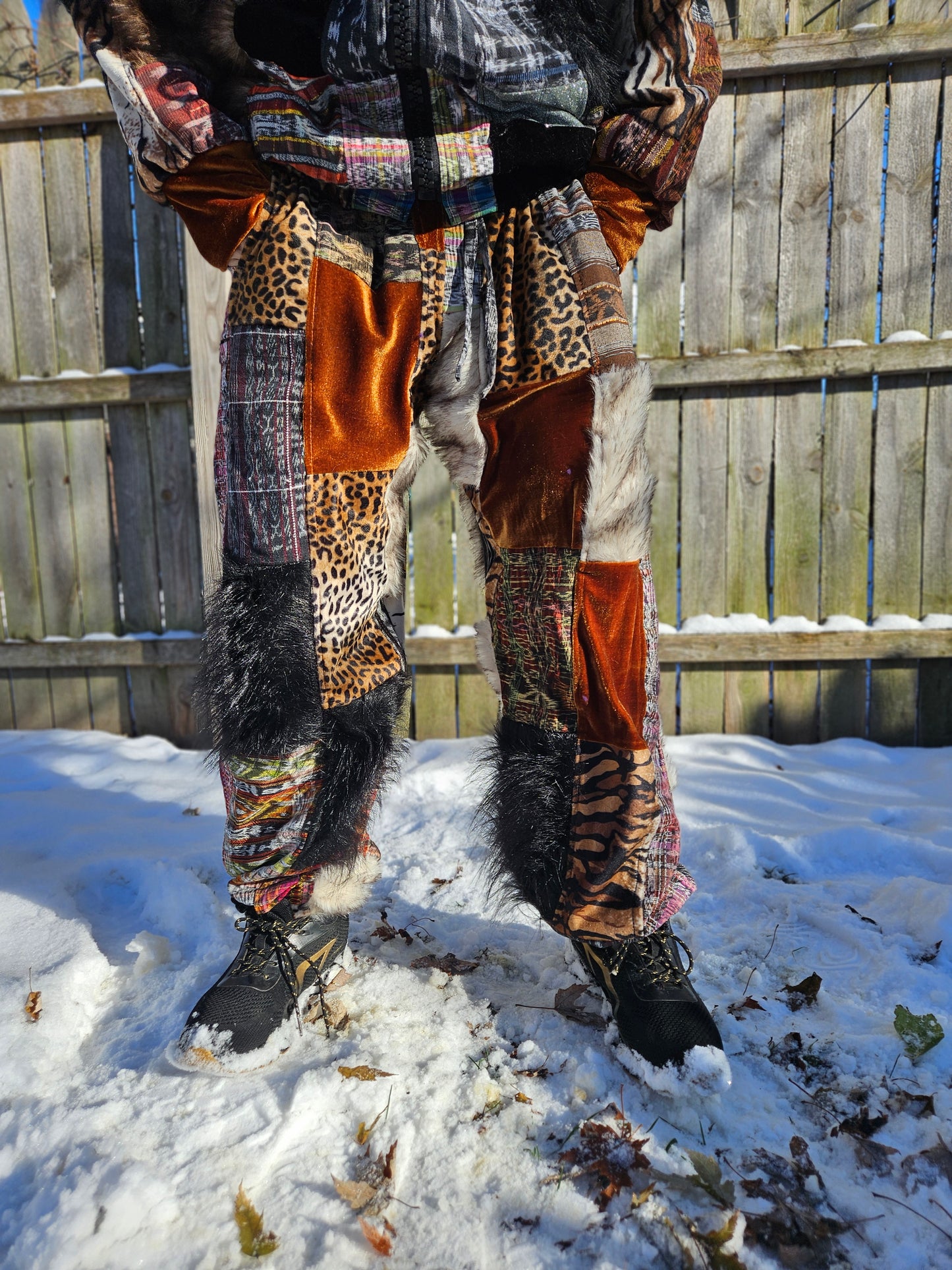 Patchwork Furry Jogger