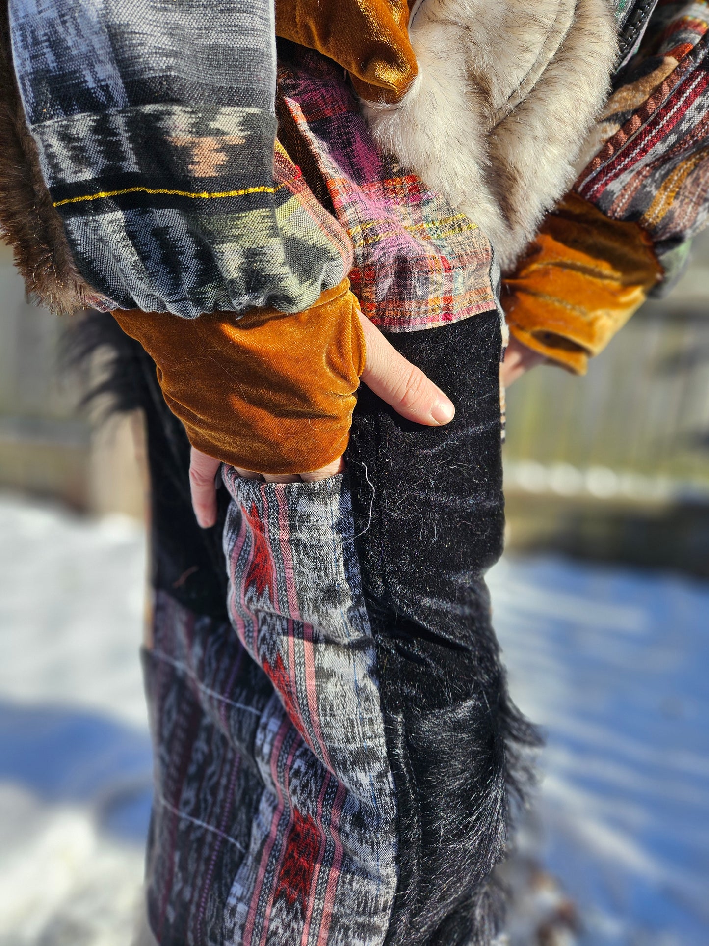 Patchwork Furry Jogger