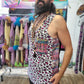 Festival Tank Top - Purple Leopard / Black Velvet