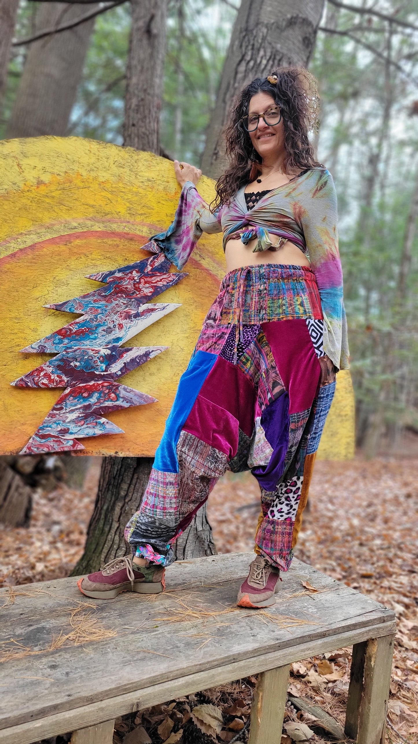 Patchwork Harem Pants