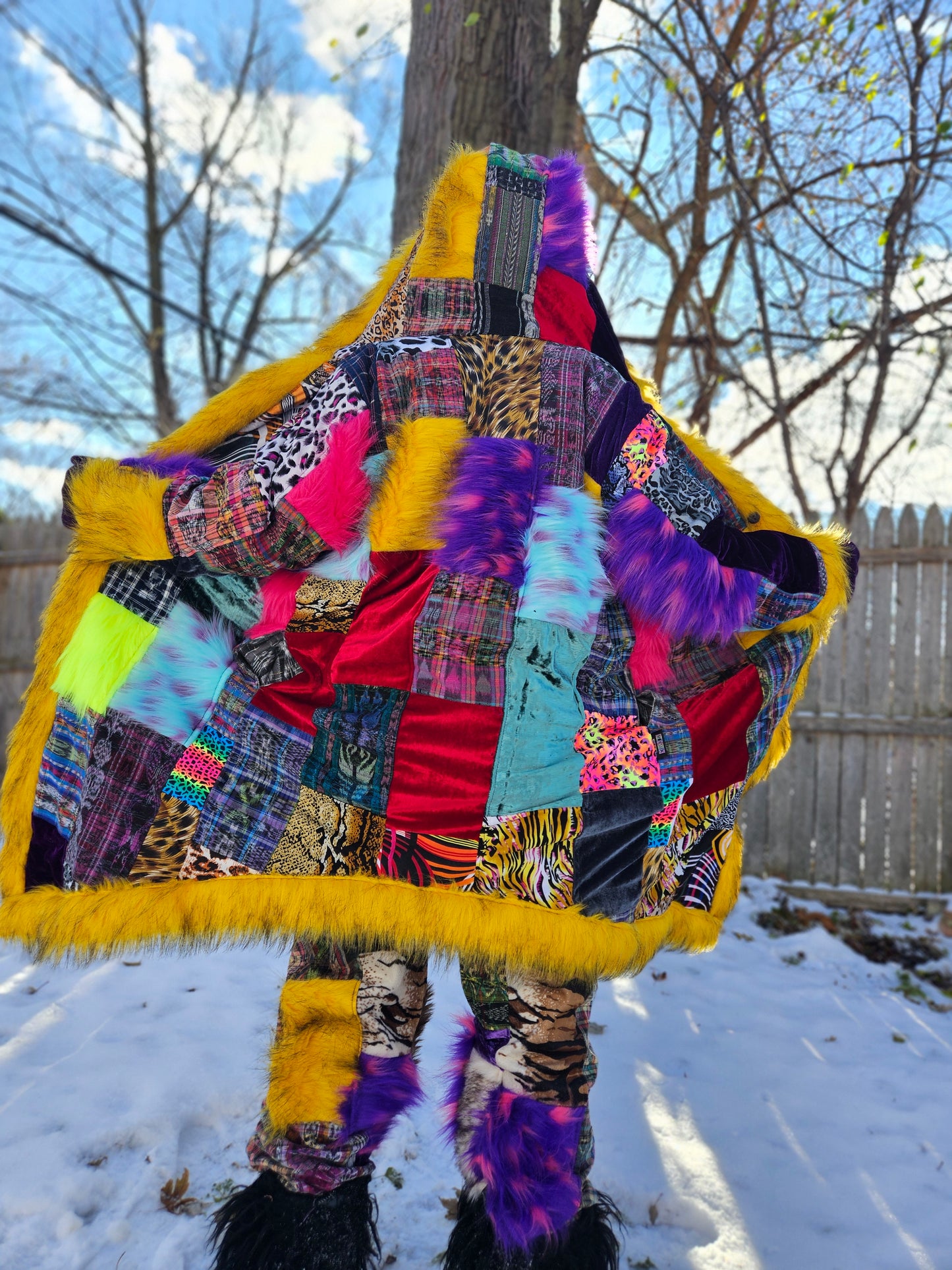 Patchwork Cloak - Fuzzy Dream