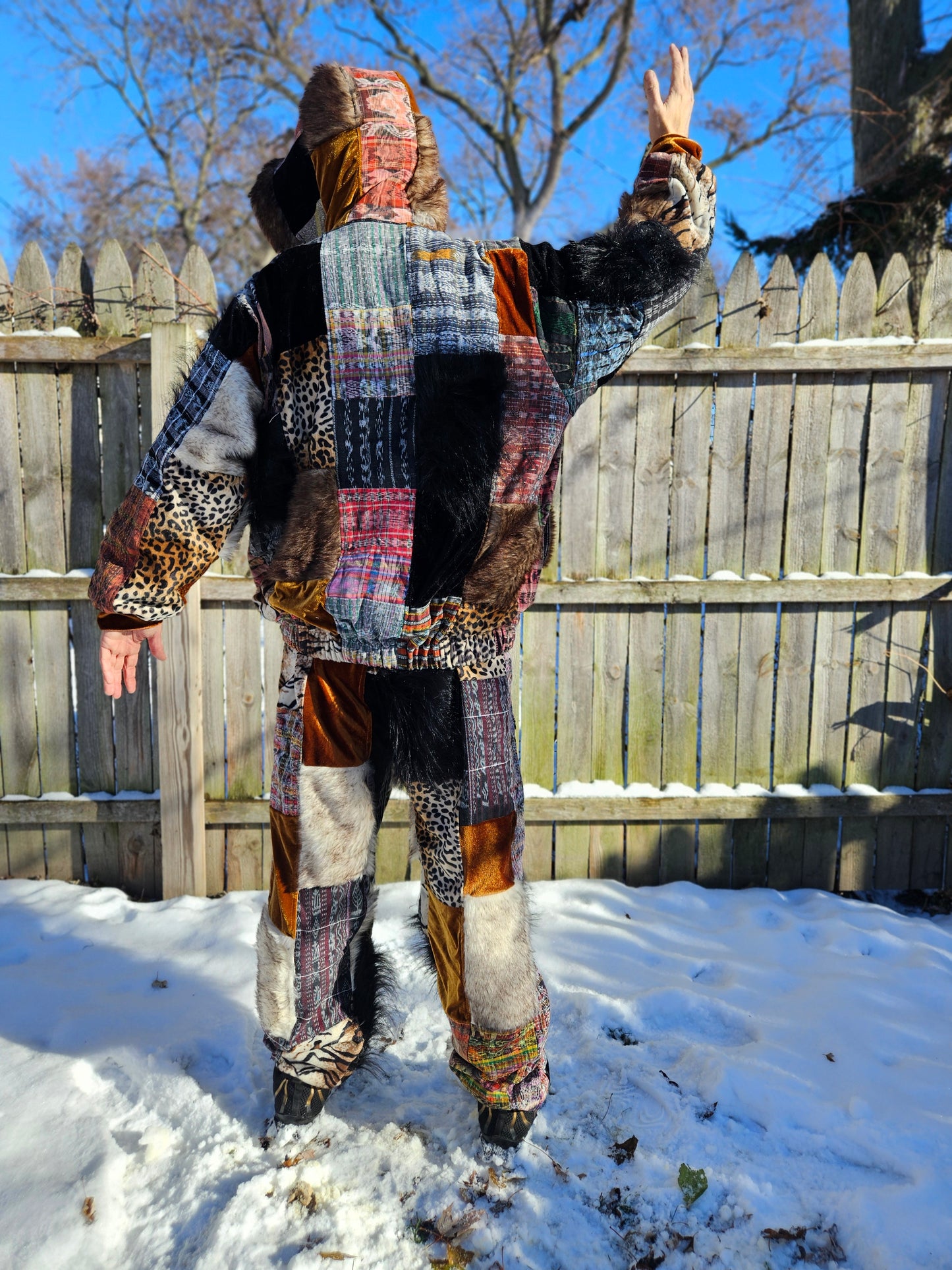 Patchwork Furry Jogger