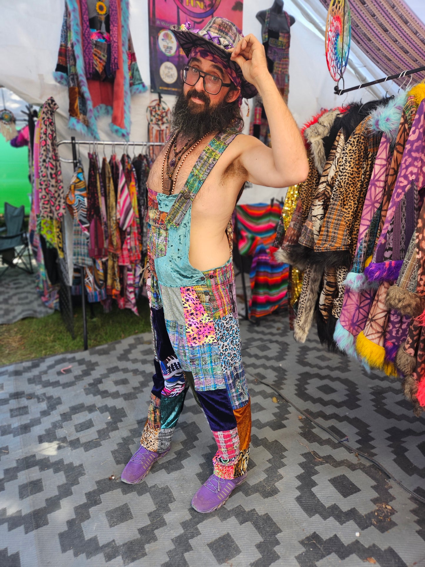 Patchwork Overalls