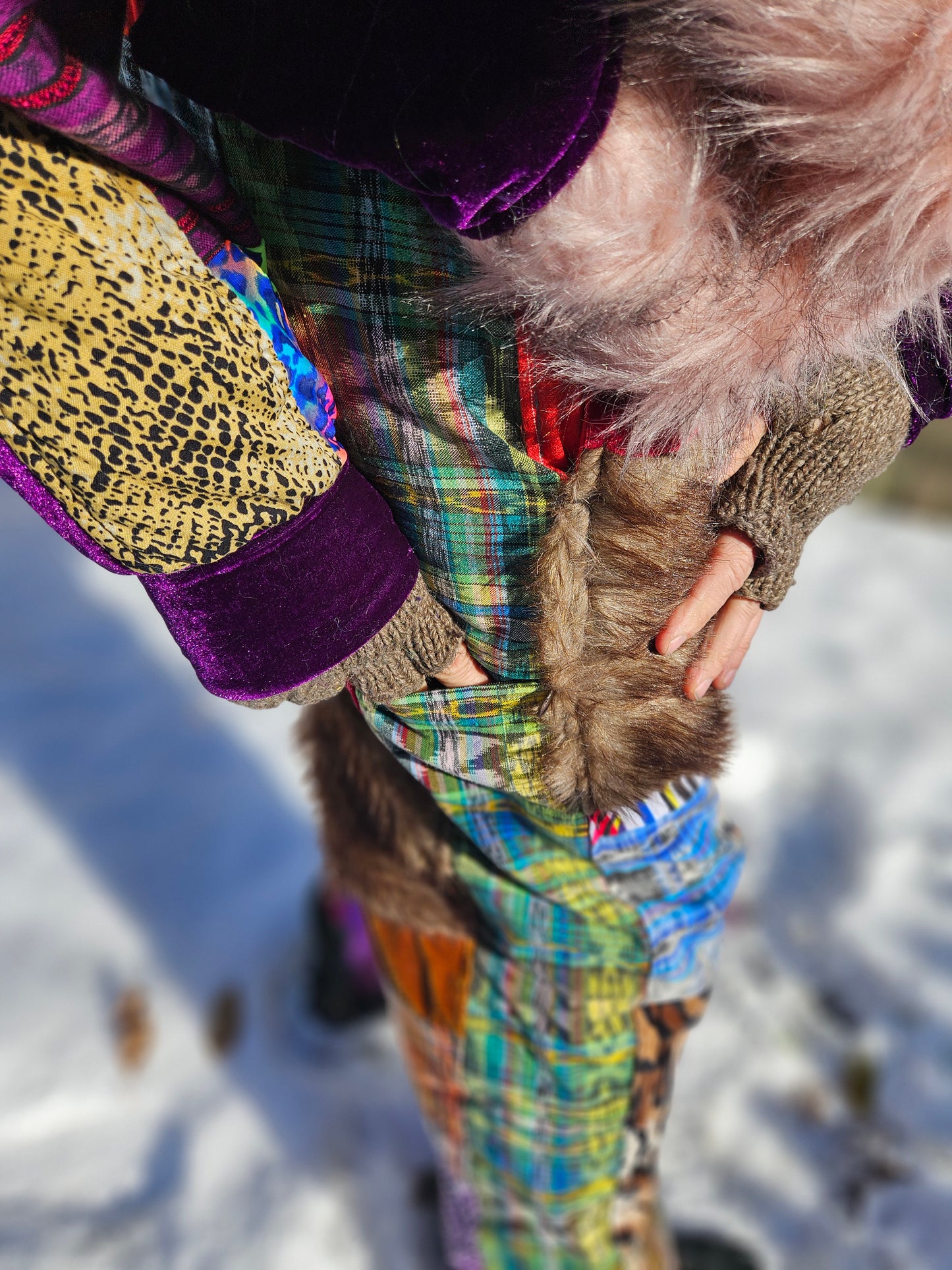 Patchwork Furry Jogger