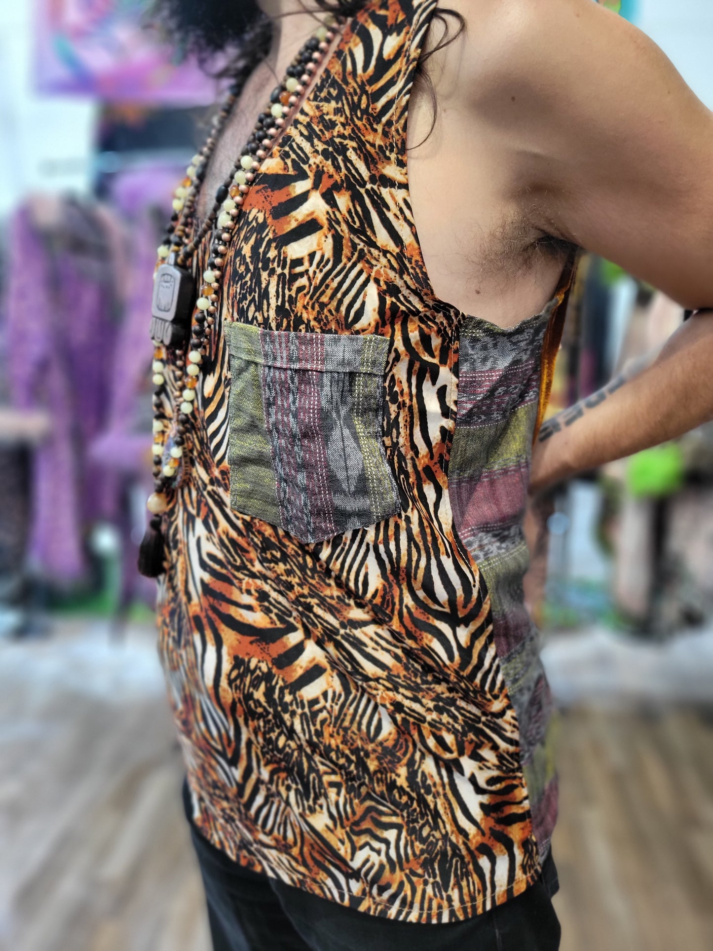 Festival Tank Top - Tiger / Gold Velvet