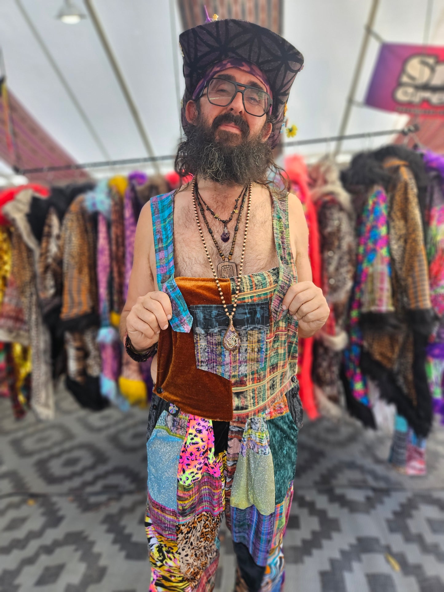 Patchwork Overalls