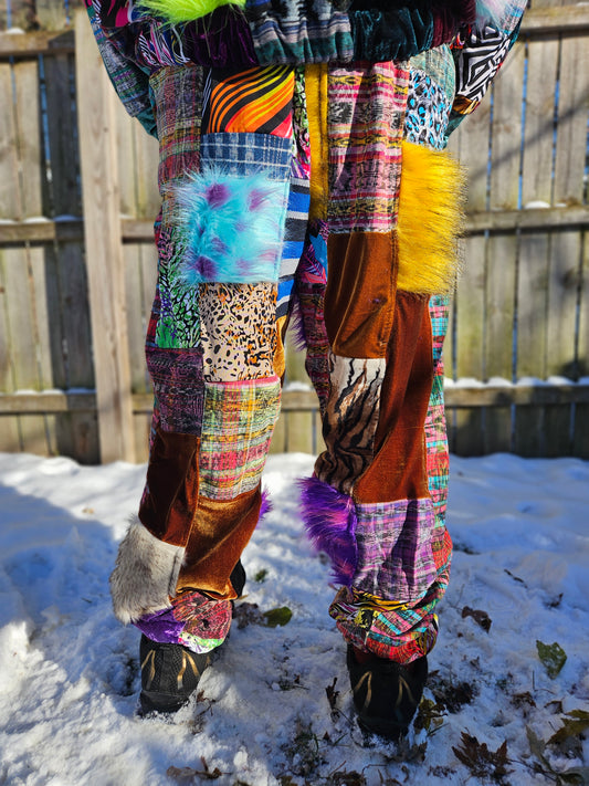Patchwork Furry Jogger
