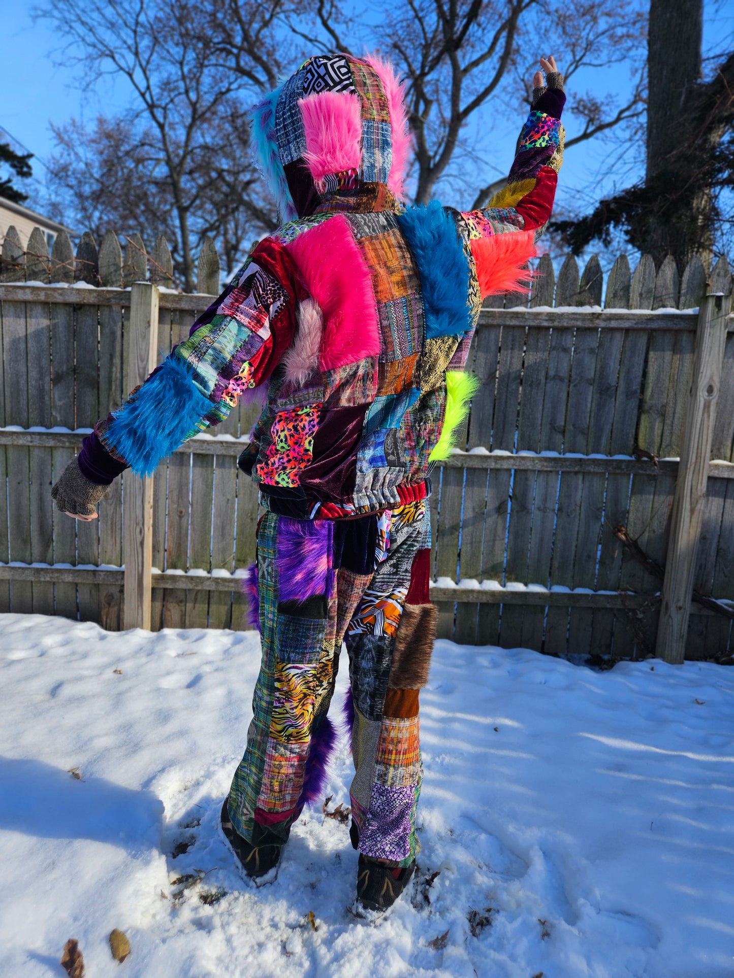 Patchwork Furry Jogger