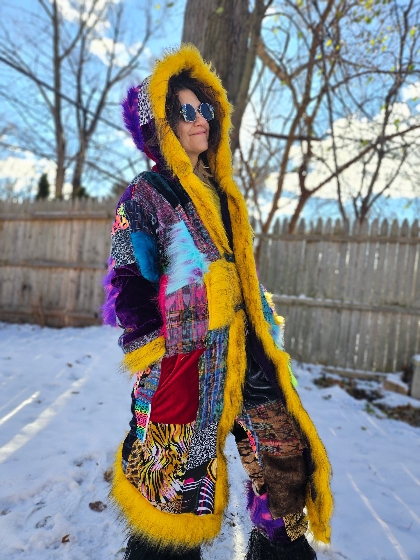 Patchwork Cloak - Fuzzy Dream