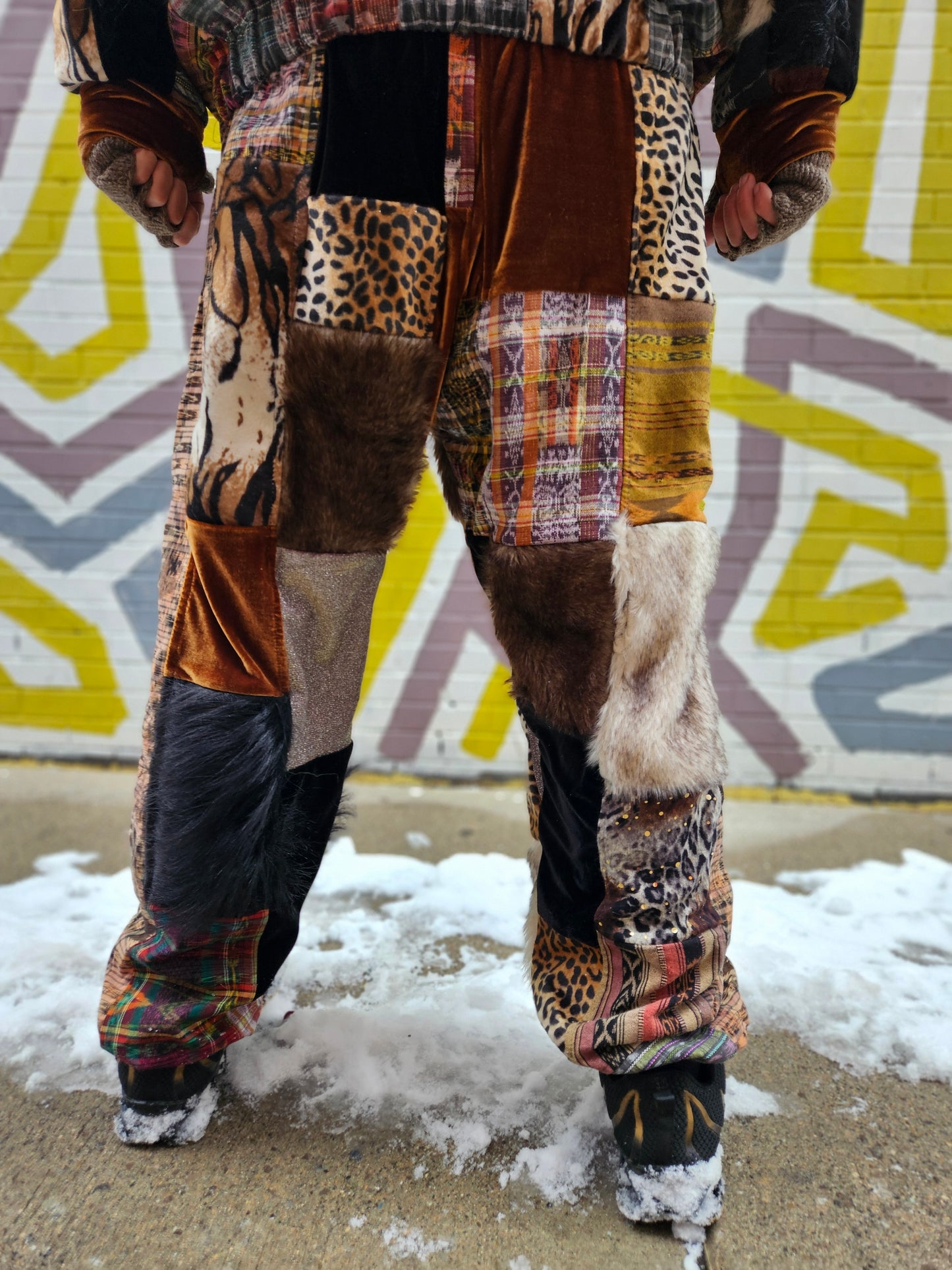 Patchwork Furry Jogger