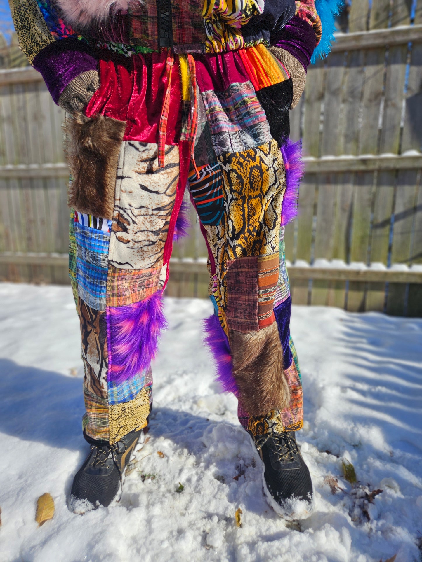 Patchwork Furry Jogger