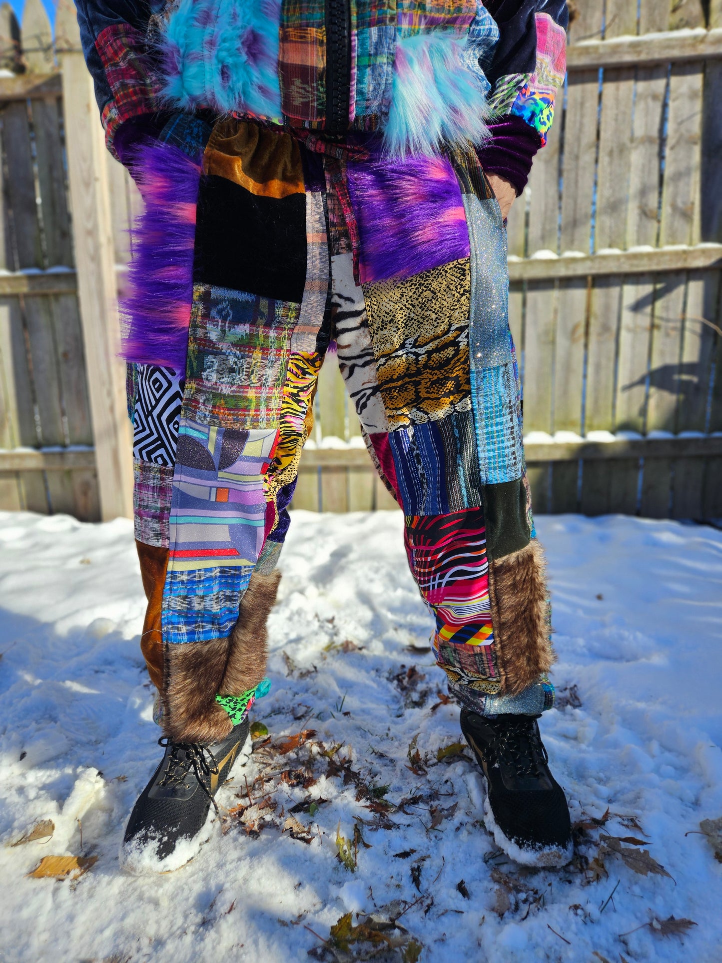 Patchwork Furry Jogger