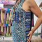 Festival Tank Top - Blue Leopard / Black Velvet