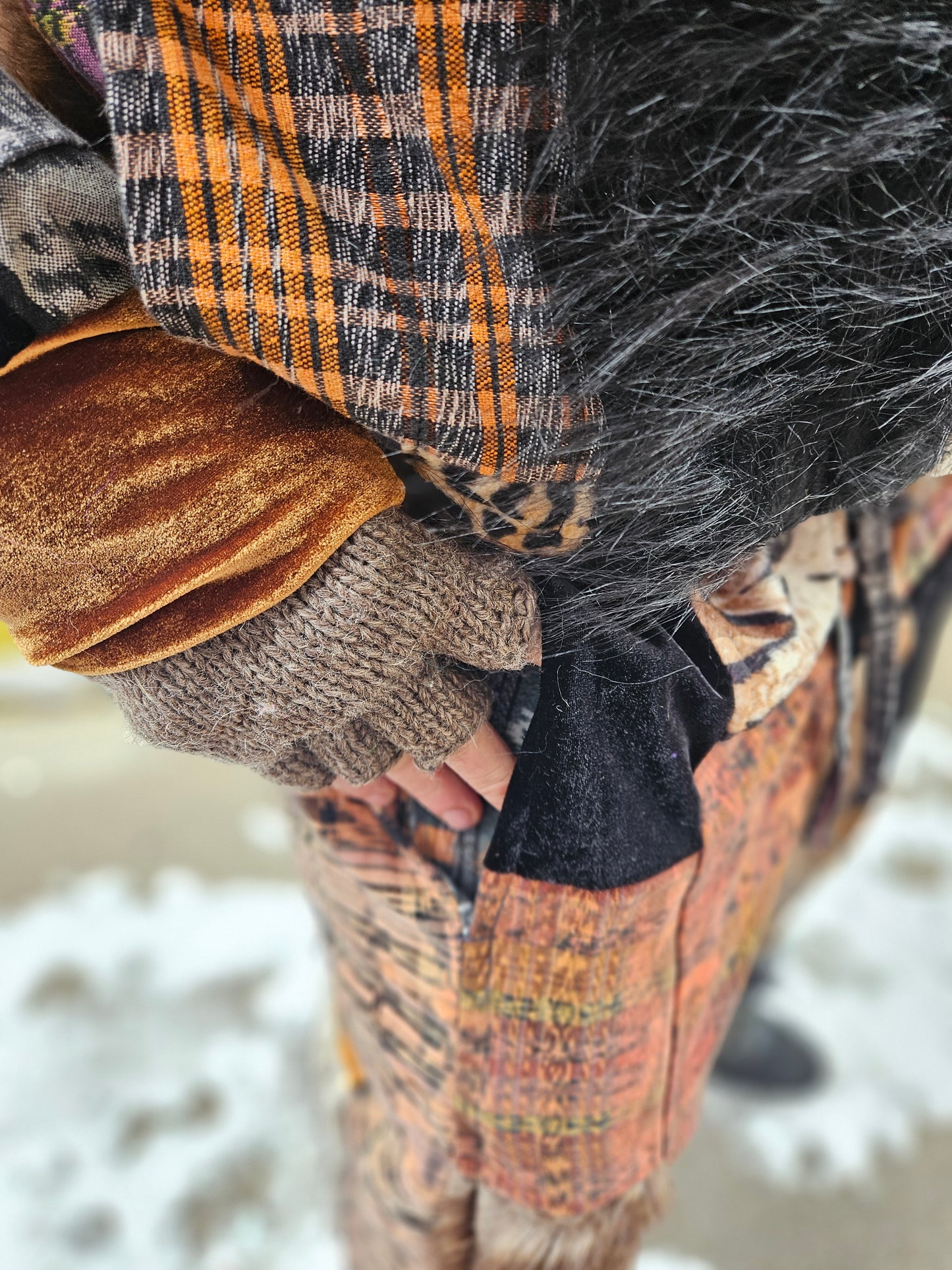 Patchwork Furry Jogger