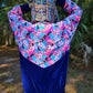 Hooded Jacket - Tropical print / Blue Velvet