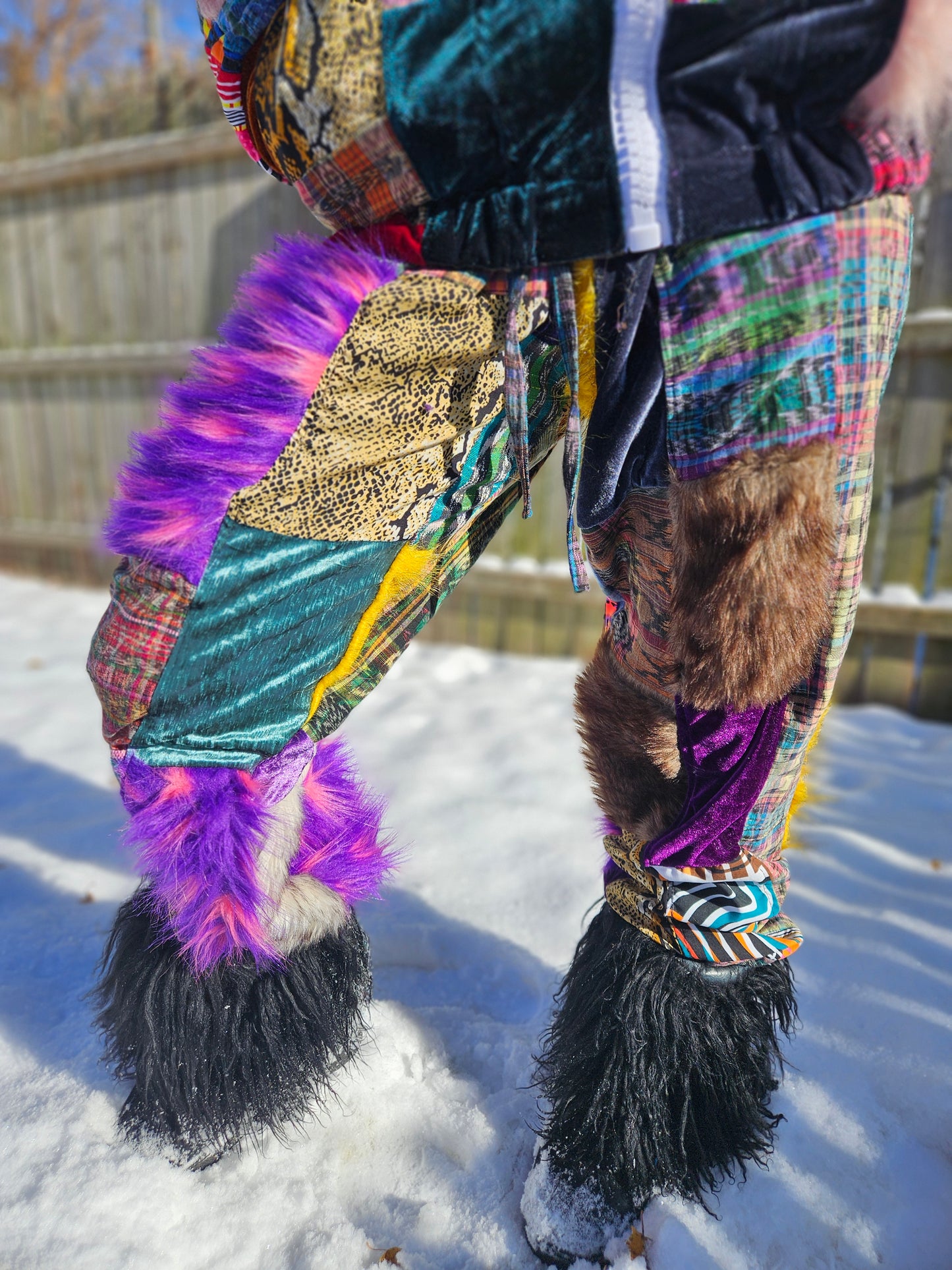 Patchwork Furry Jogger
