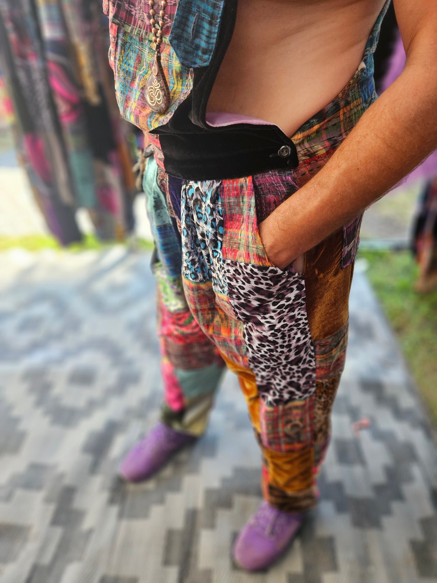 Patchwork Overalls