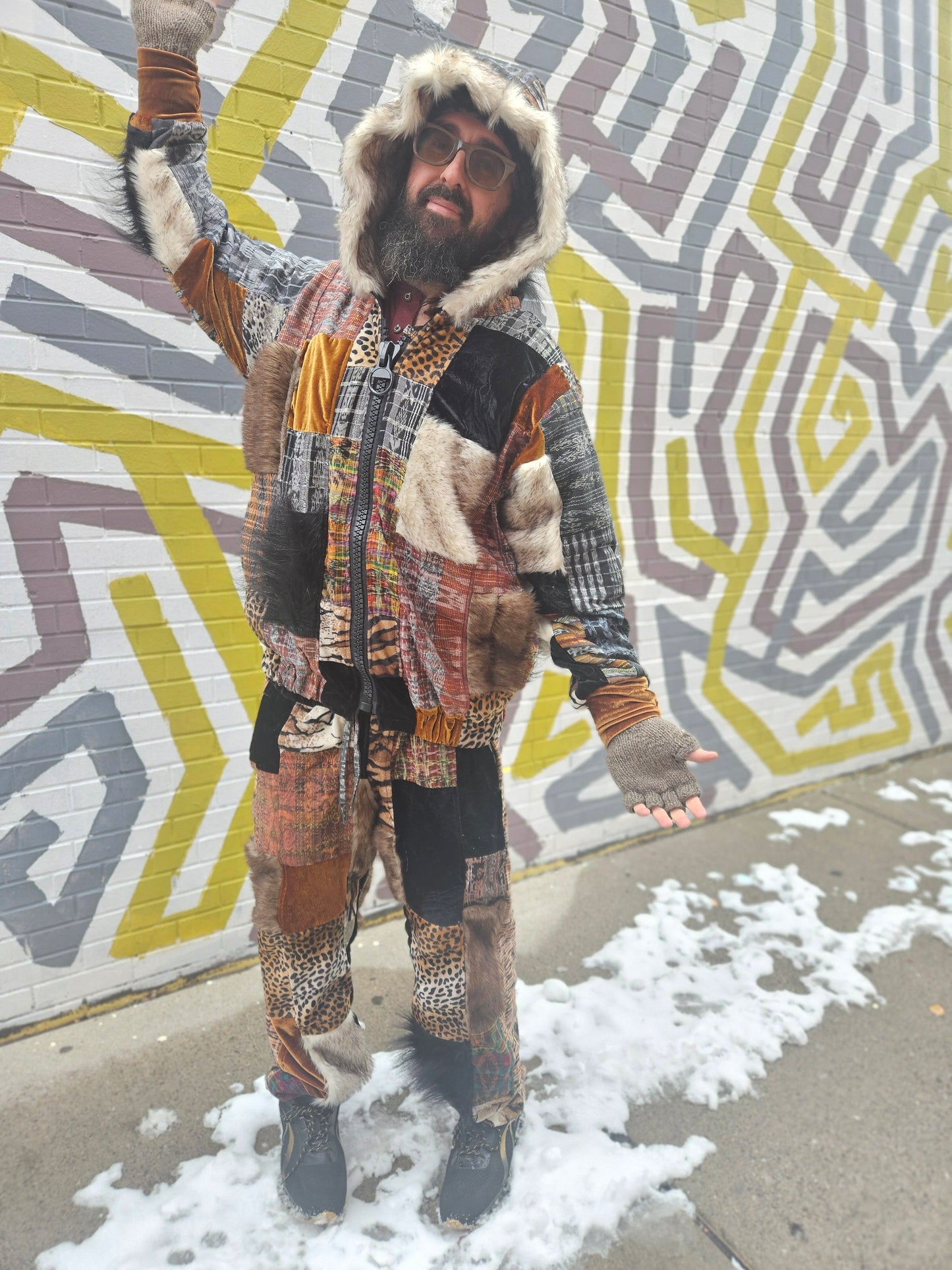 Patchwork Furry Jogger