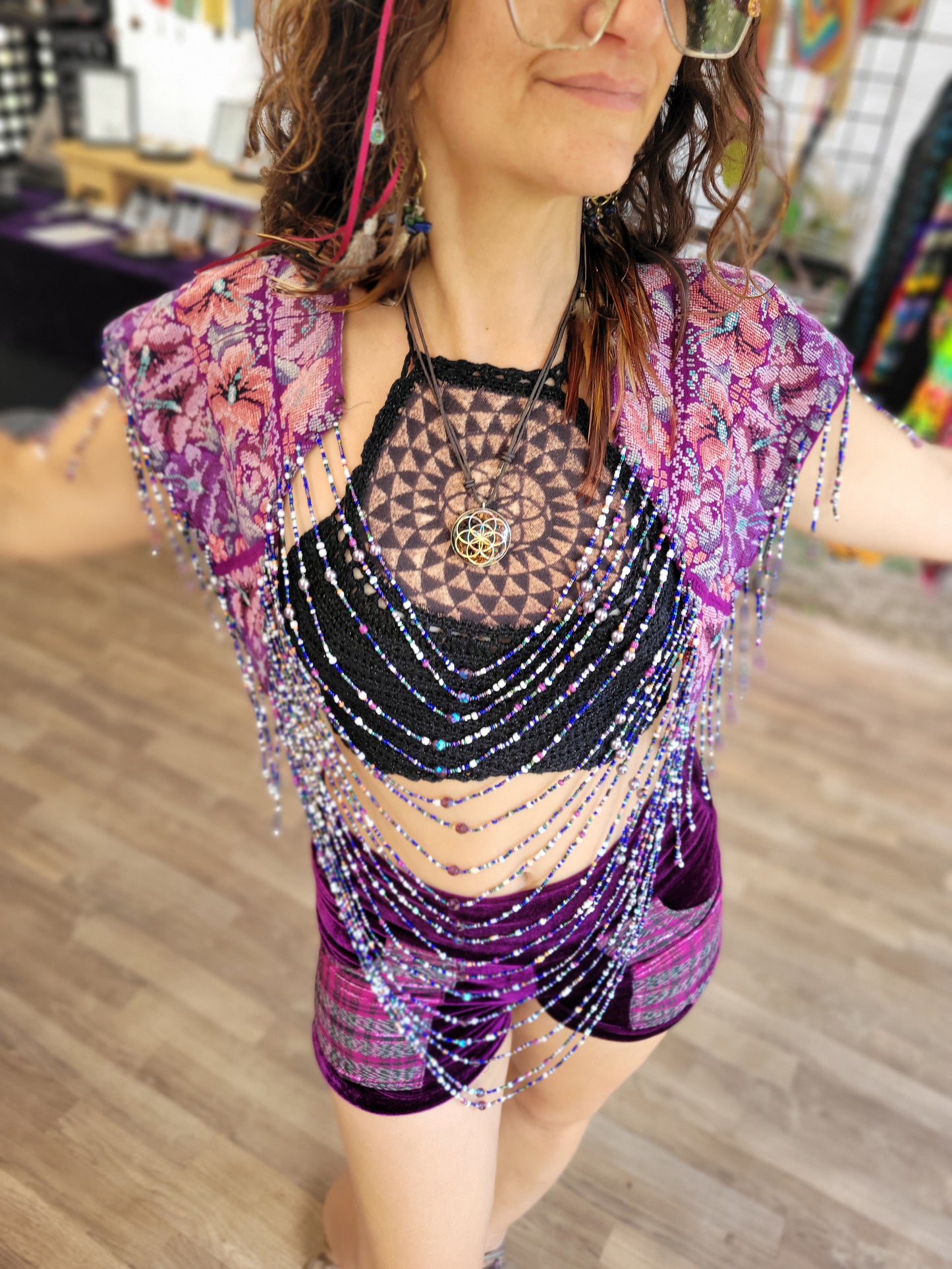 Beaded Goddess Top