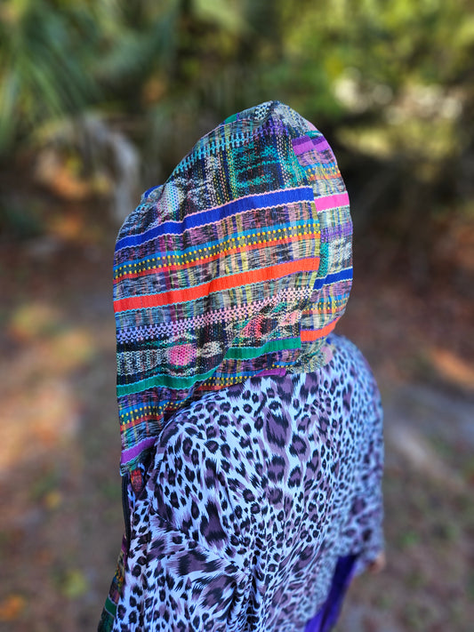 Hooded Jacket - Purple Leopard / Purple Velvet