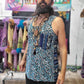 Festival Tank Top - Blue Leopard / Black Velvet