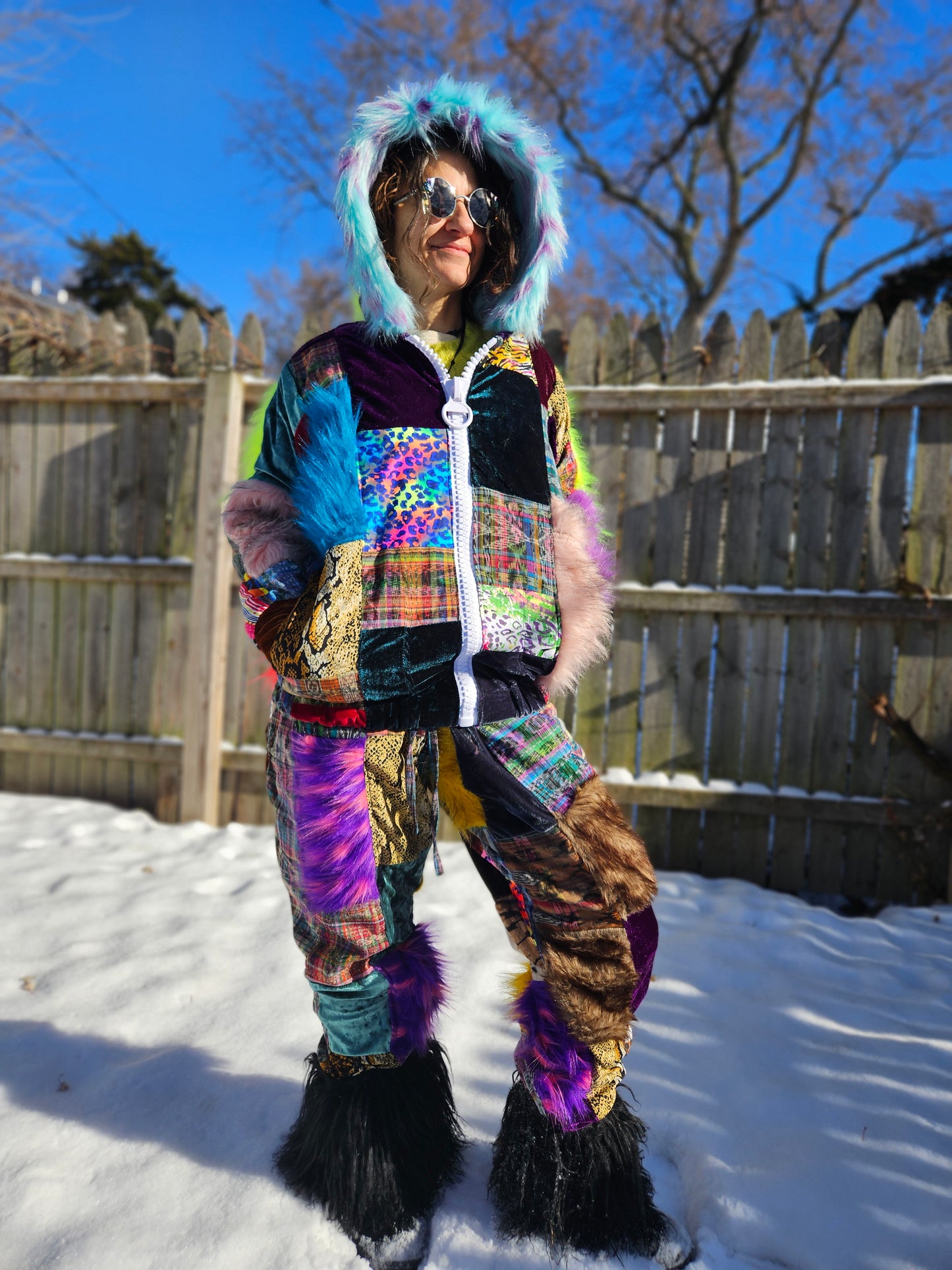 Patchwork Furry Jogger