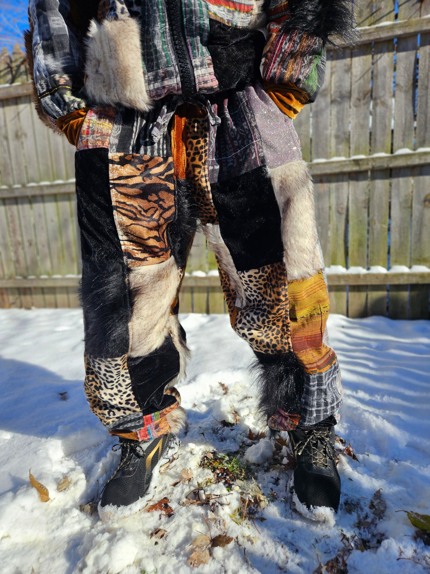 Patchwork Furry Jogger