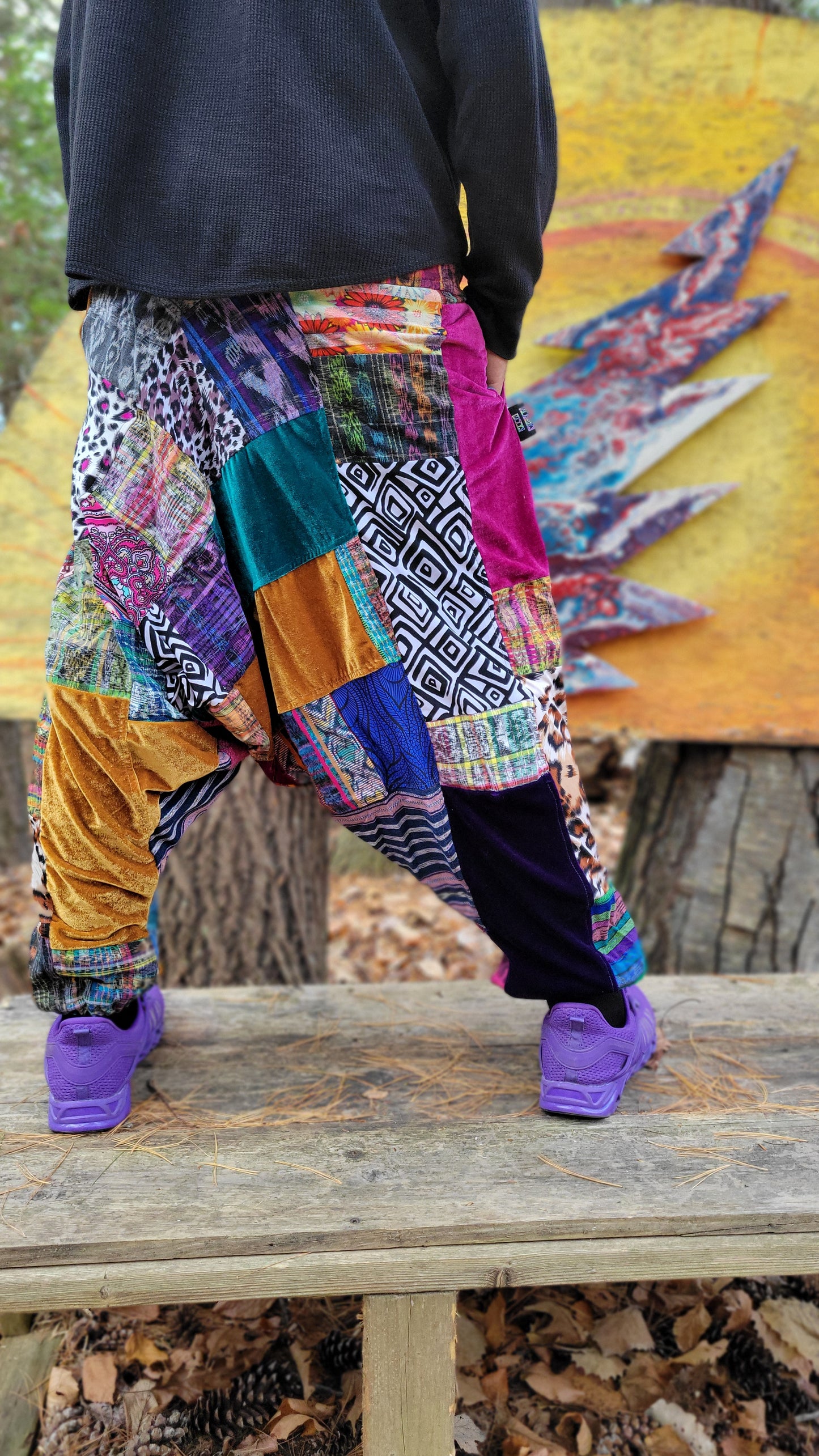 Patchwork Harem Pants