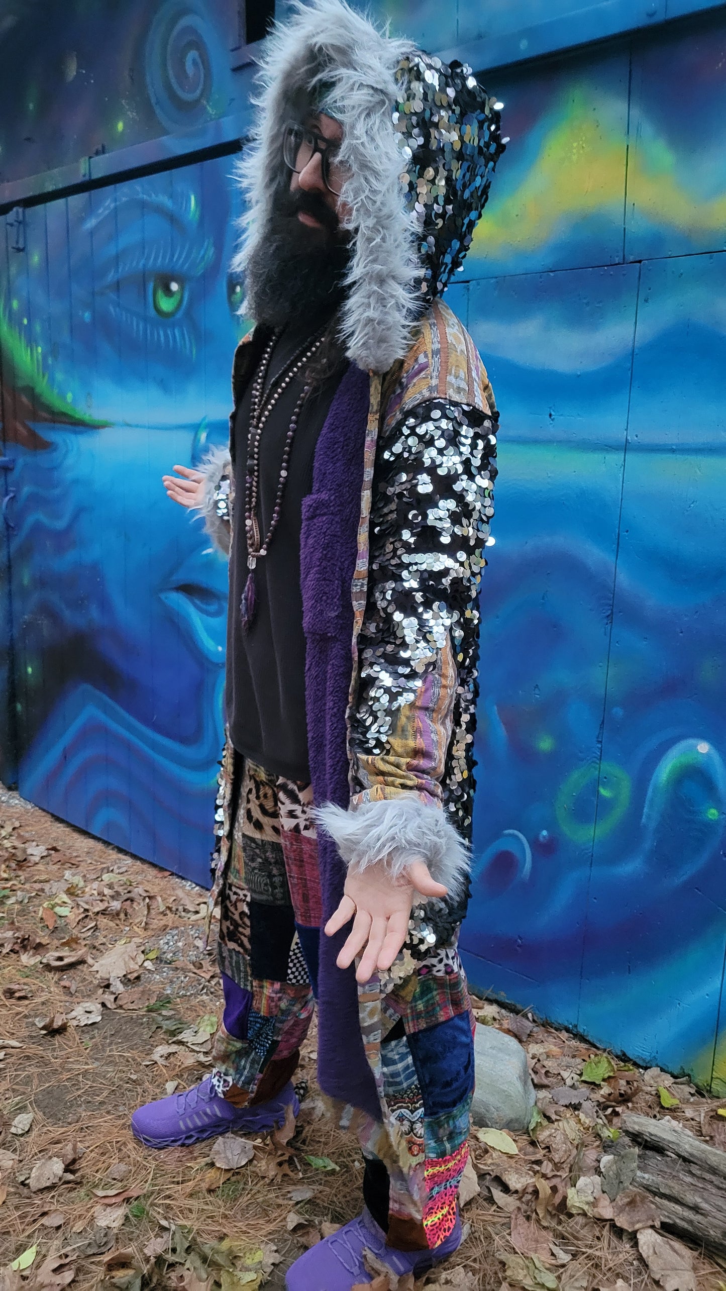 Sequin Cloak Silver