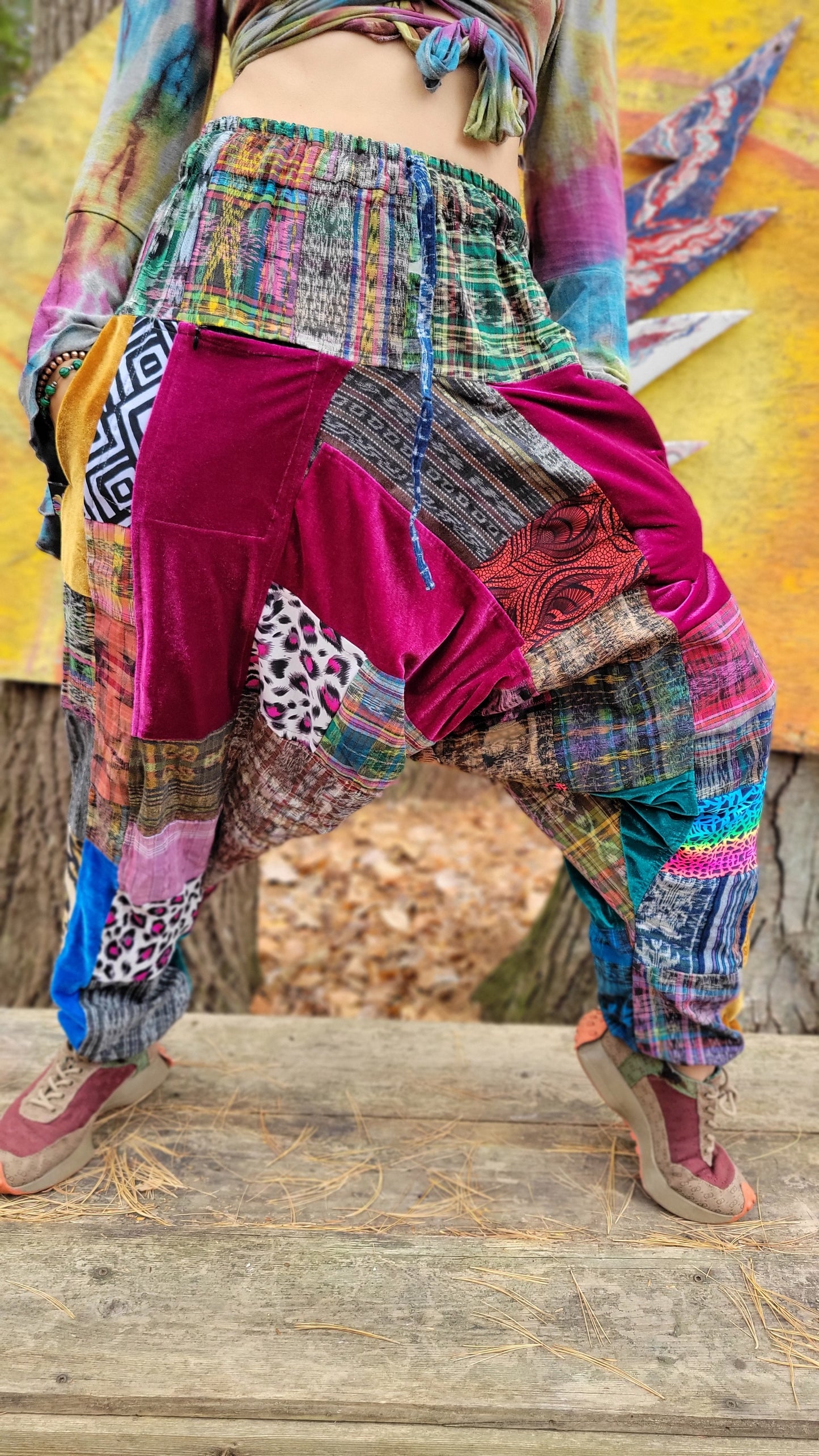 Patchwork Harem Pants