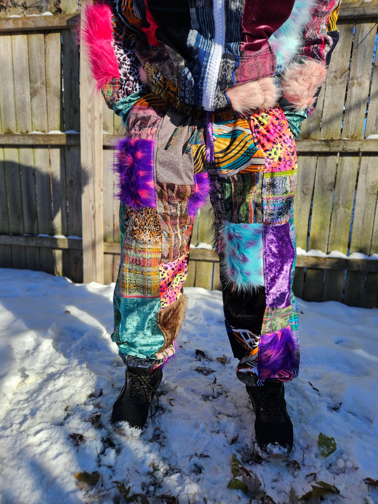 Patchwork Furry Jogger