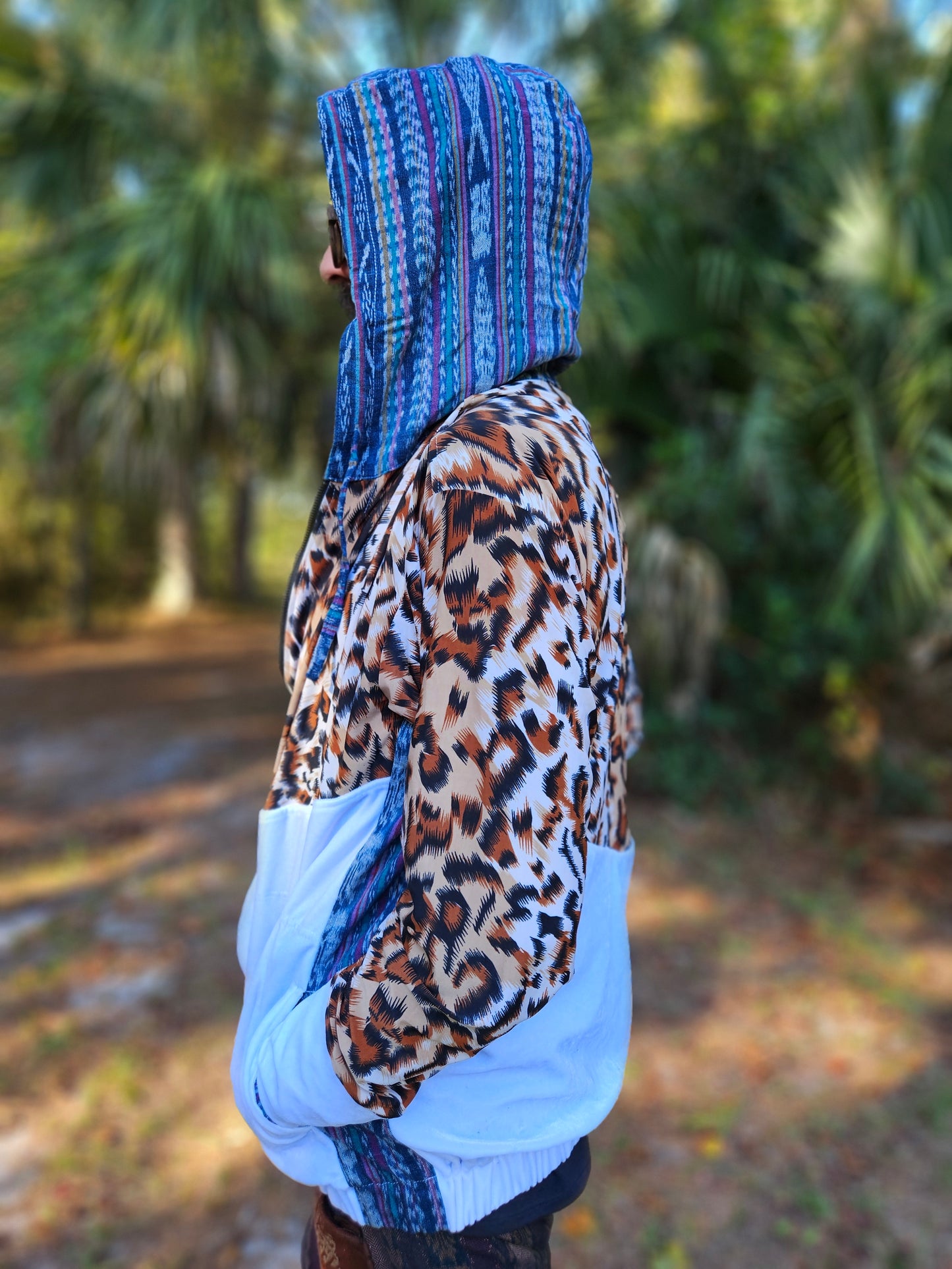 Hooded Jacket - Leopard / White Velvet