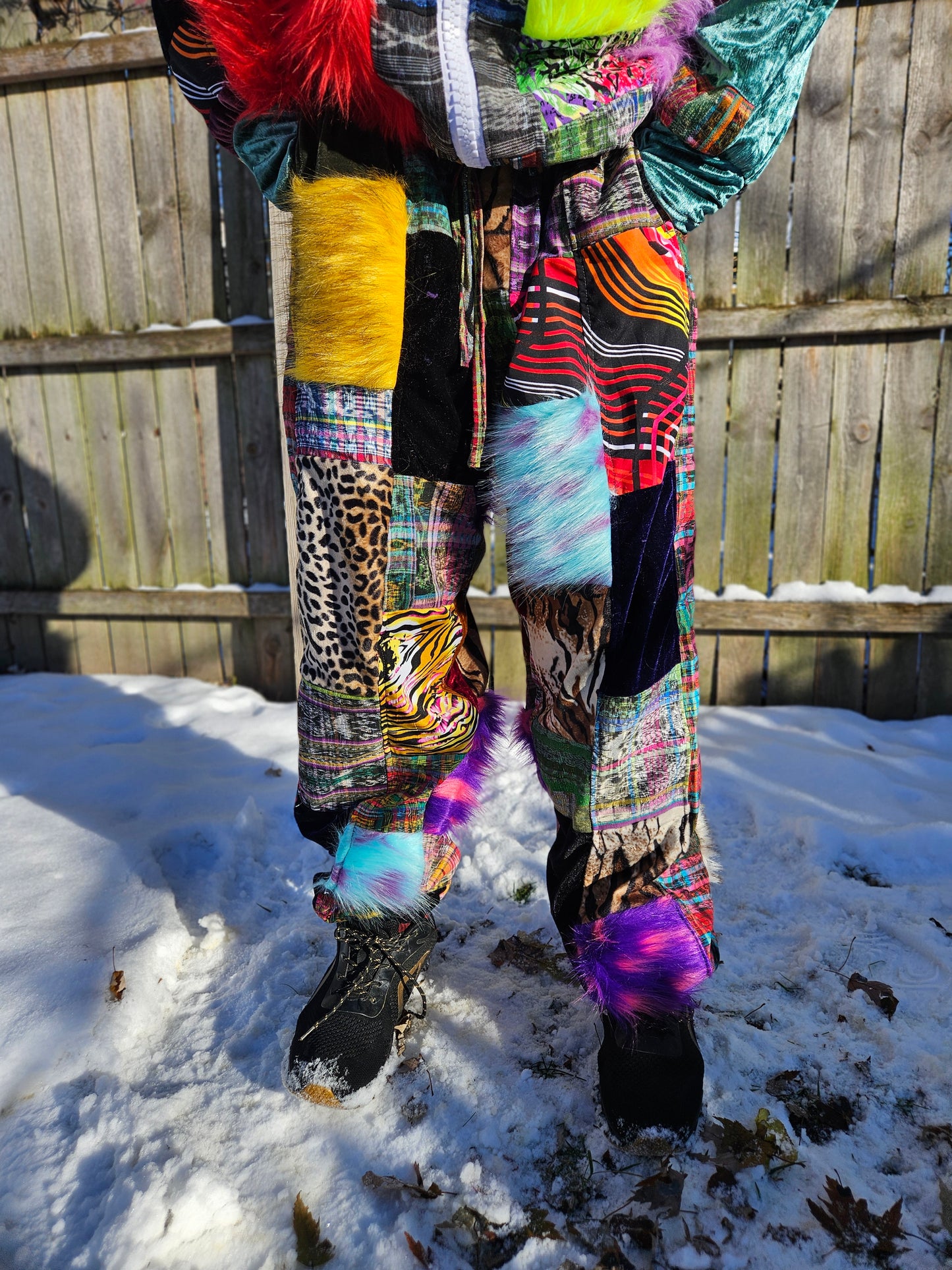 Patchwork Furry Jogger