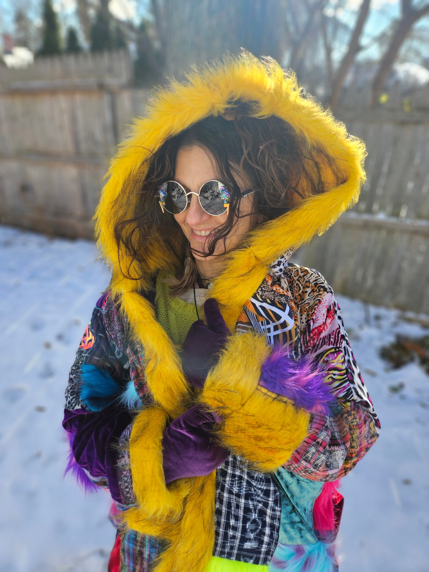 Patchwork Cloak - Fuzzy Dream