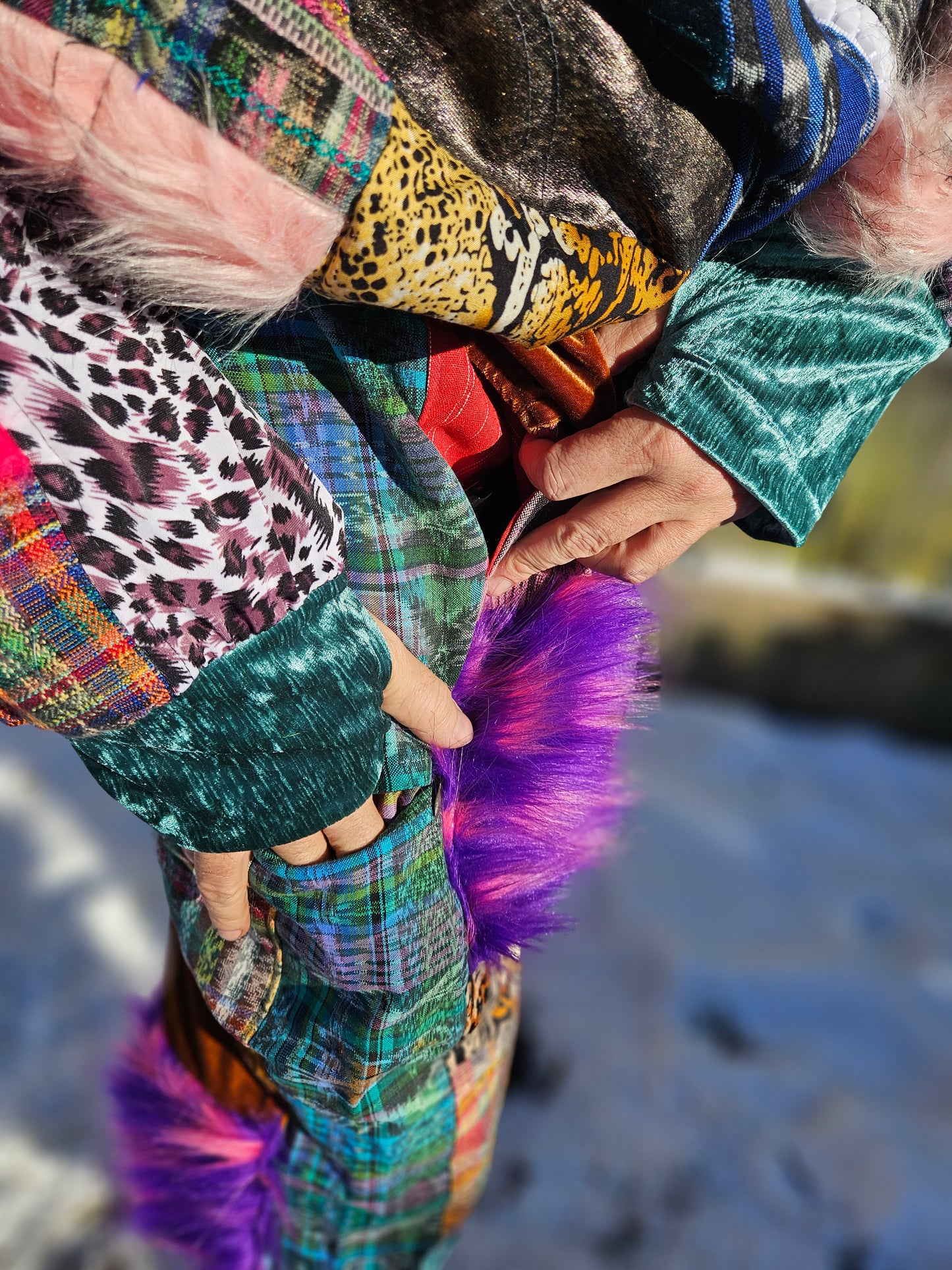 Patchwork Furry Jogger