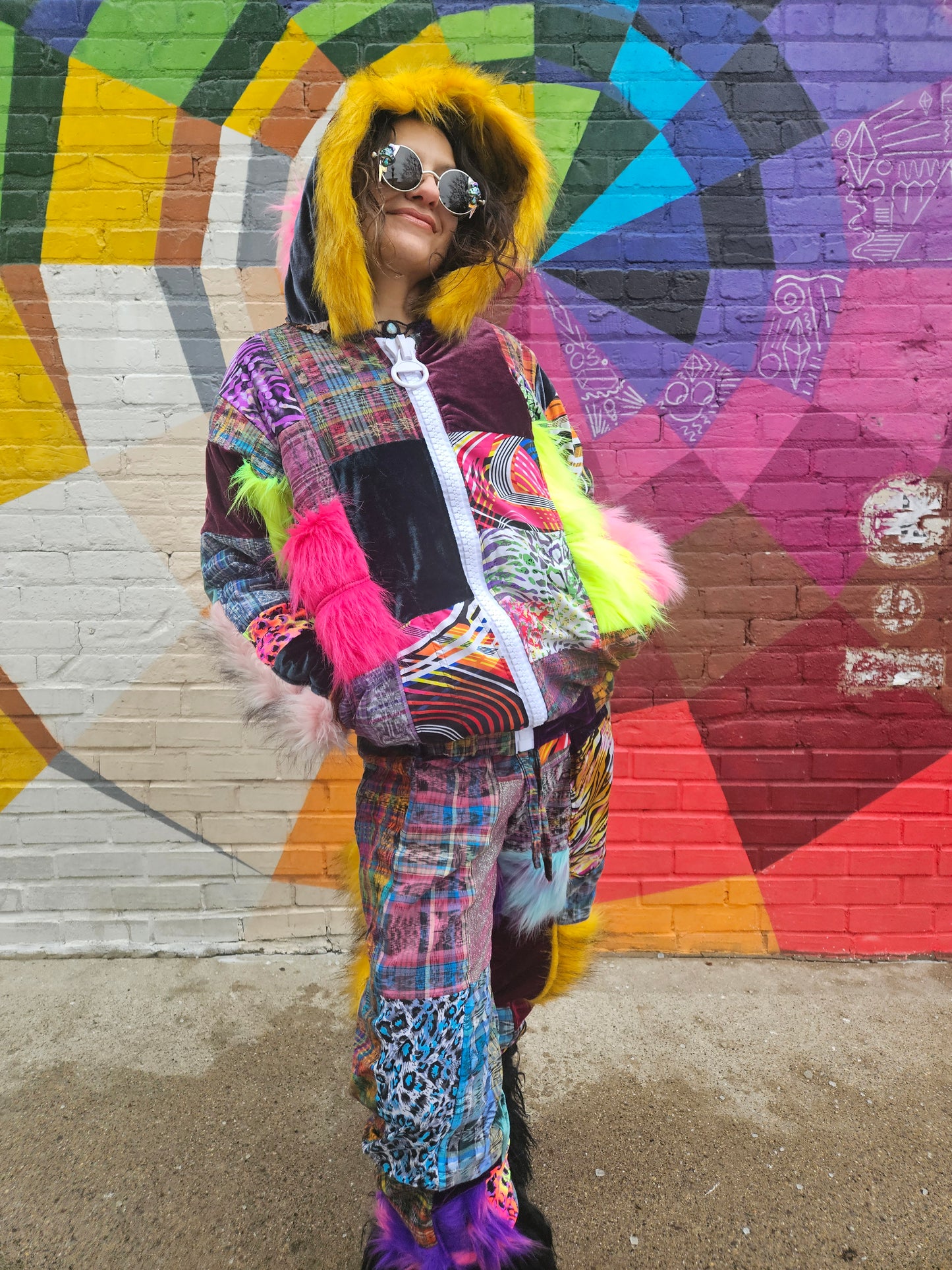 Patchwork Furry Jogger