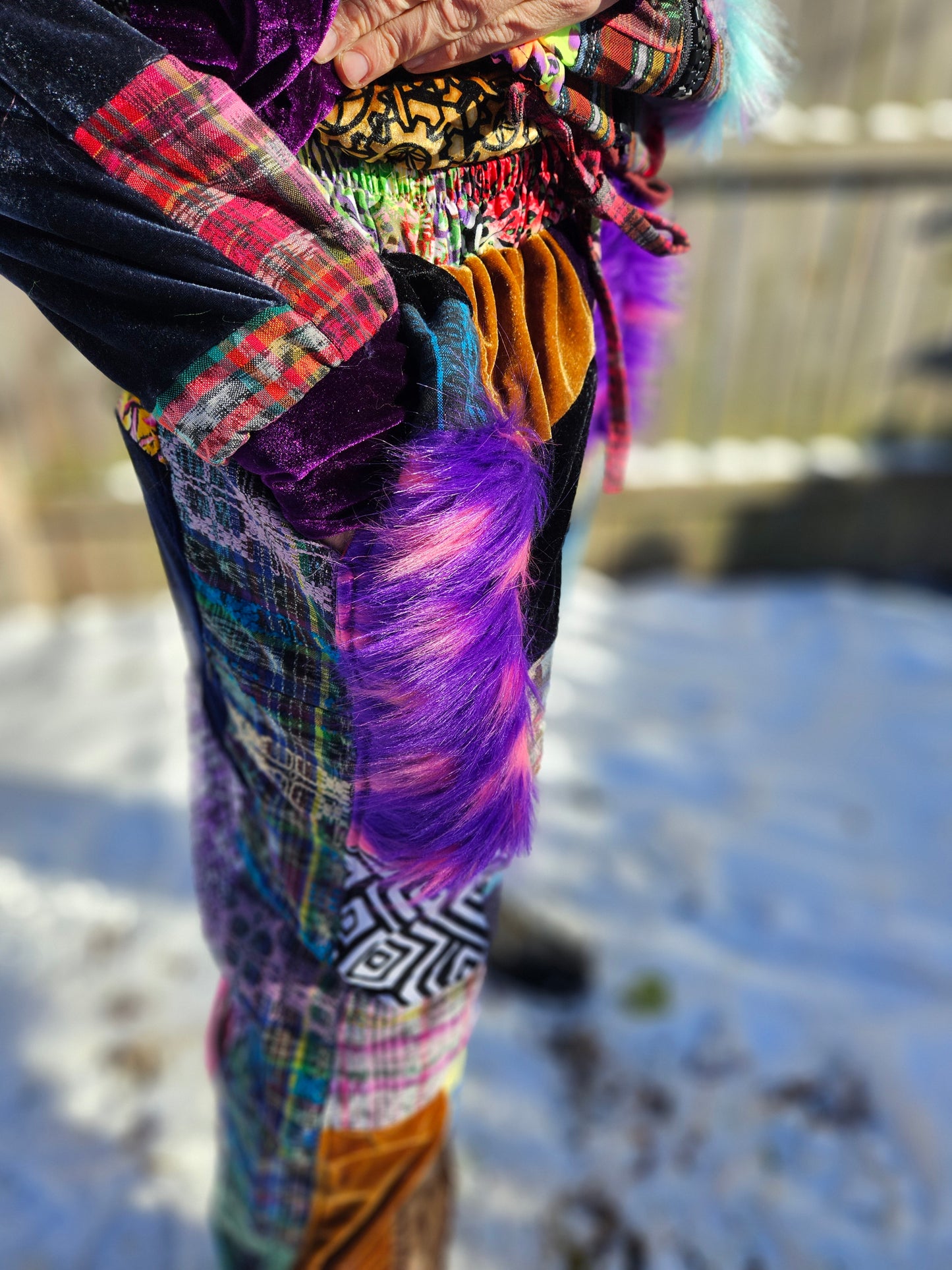 Patchwork Furry Jogger