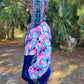 Hooded Jacket - Tropical print / Blue Velvet