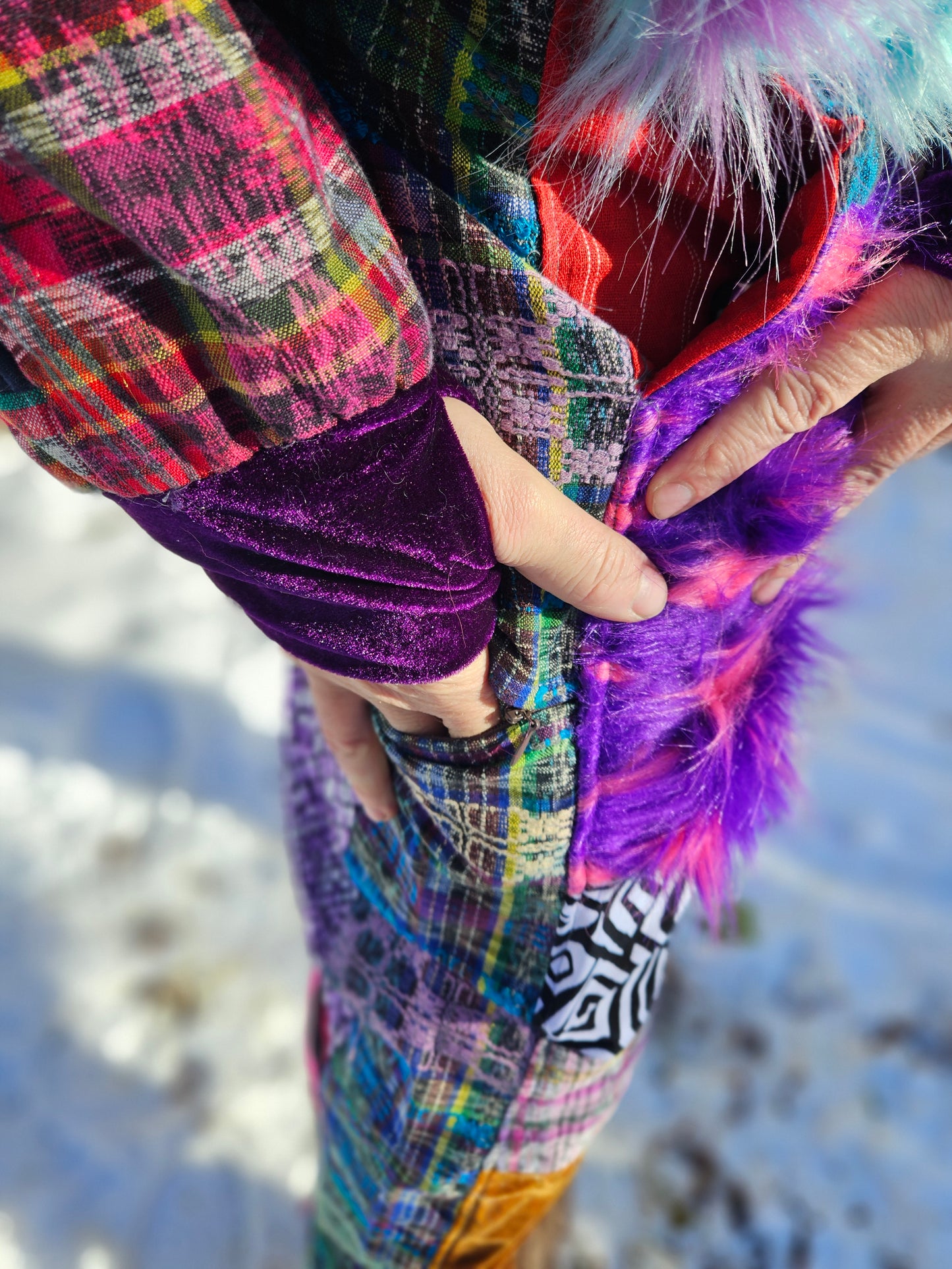 Patchwork Furry Jogger