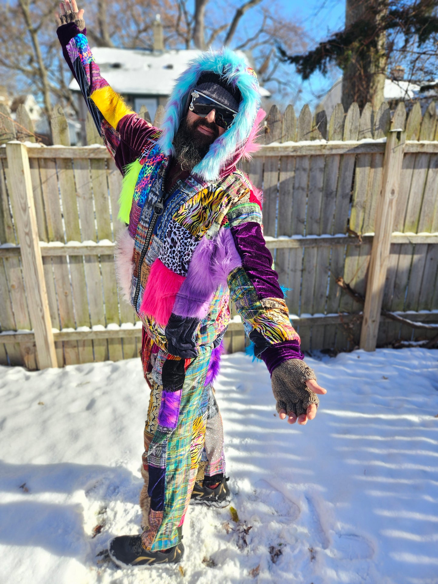 Patchwork Furry Jogger