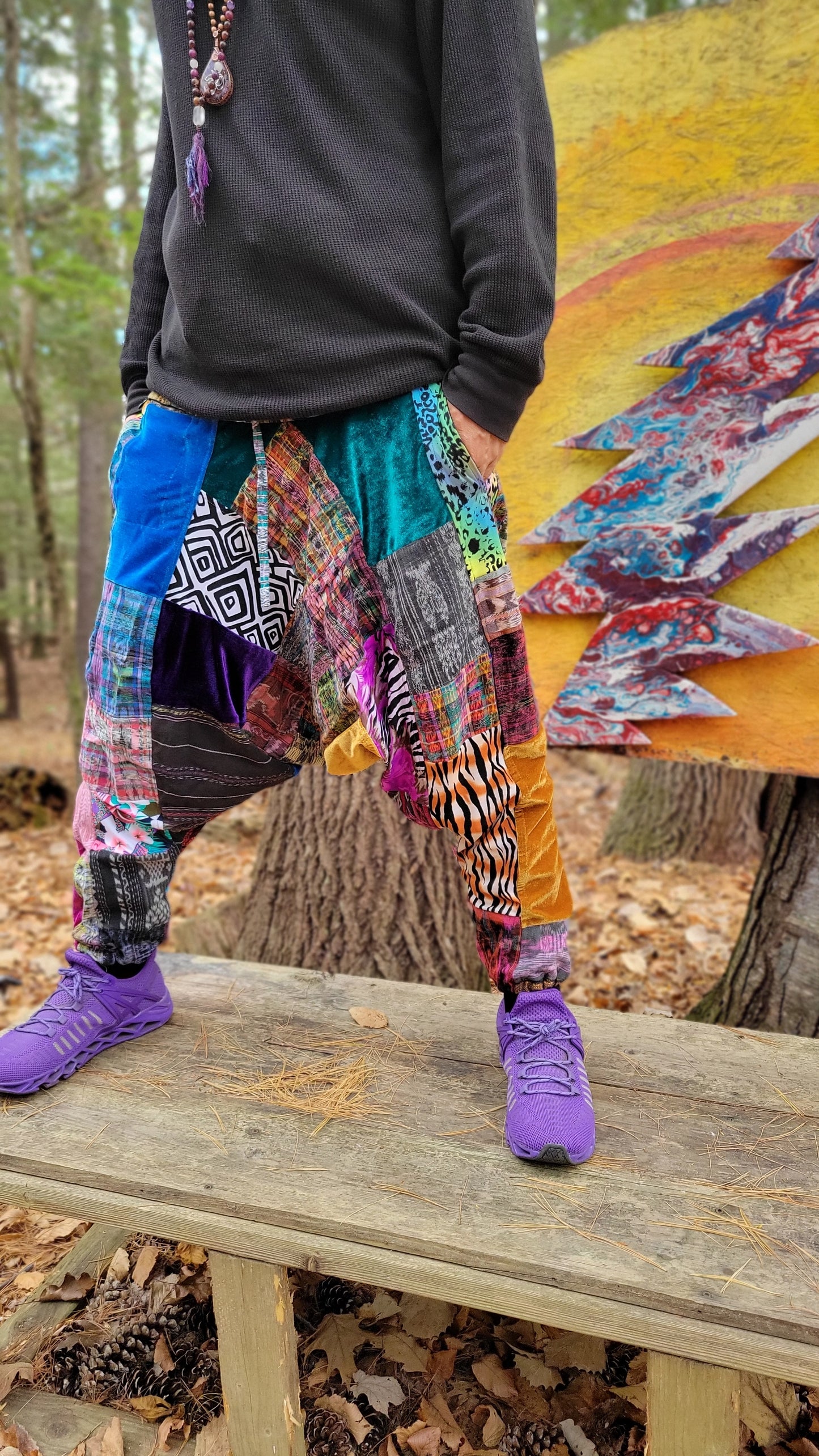 Patchwork Harem Pants