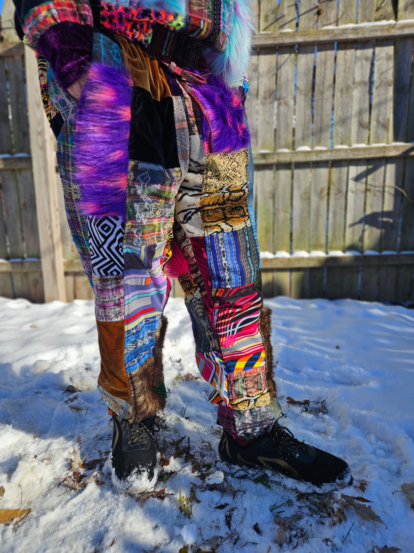 Patchwork Furry Jogger