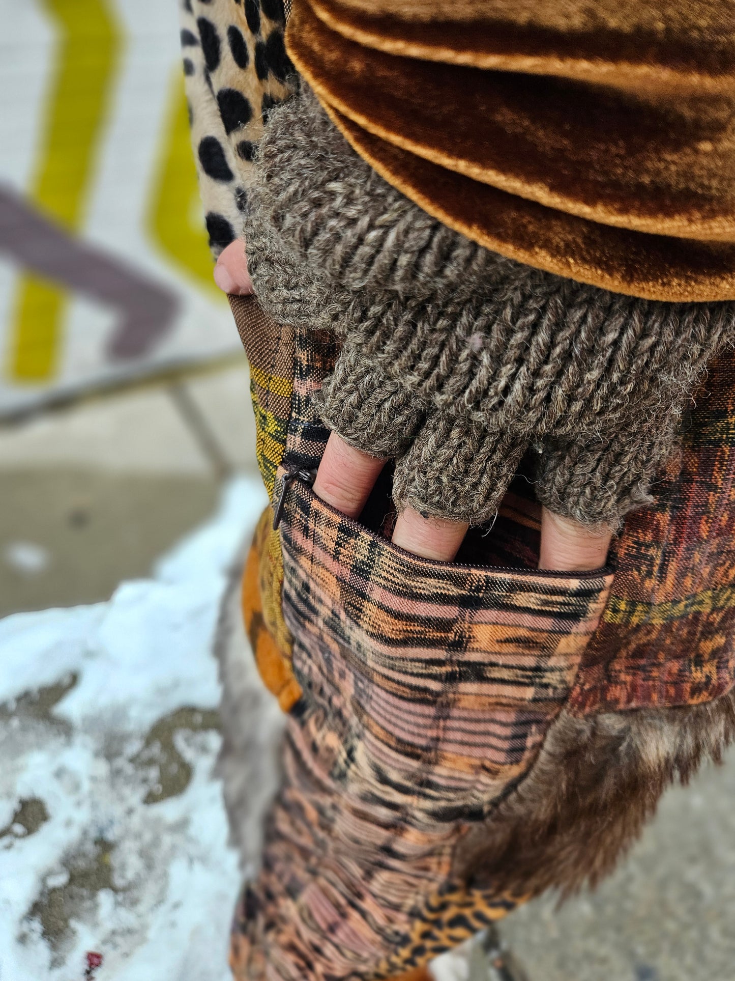 Patchwork Furry Jogger