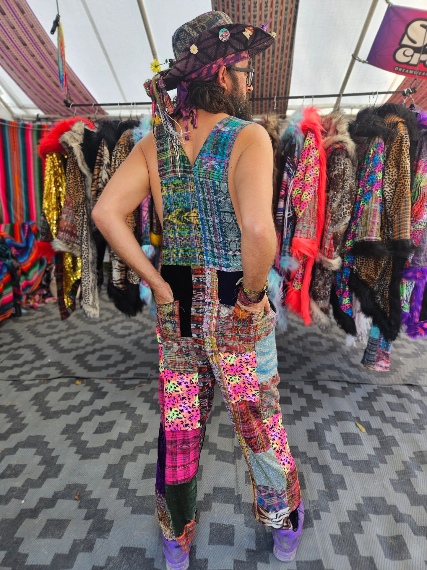 Patchwork Overalls