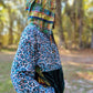 Hooded Jacket - Tropical print / Green Velvet