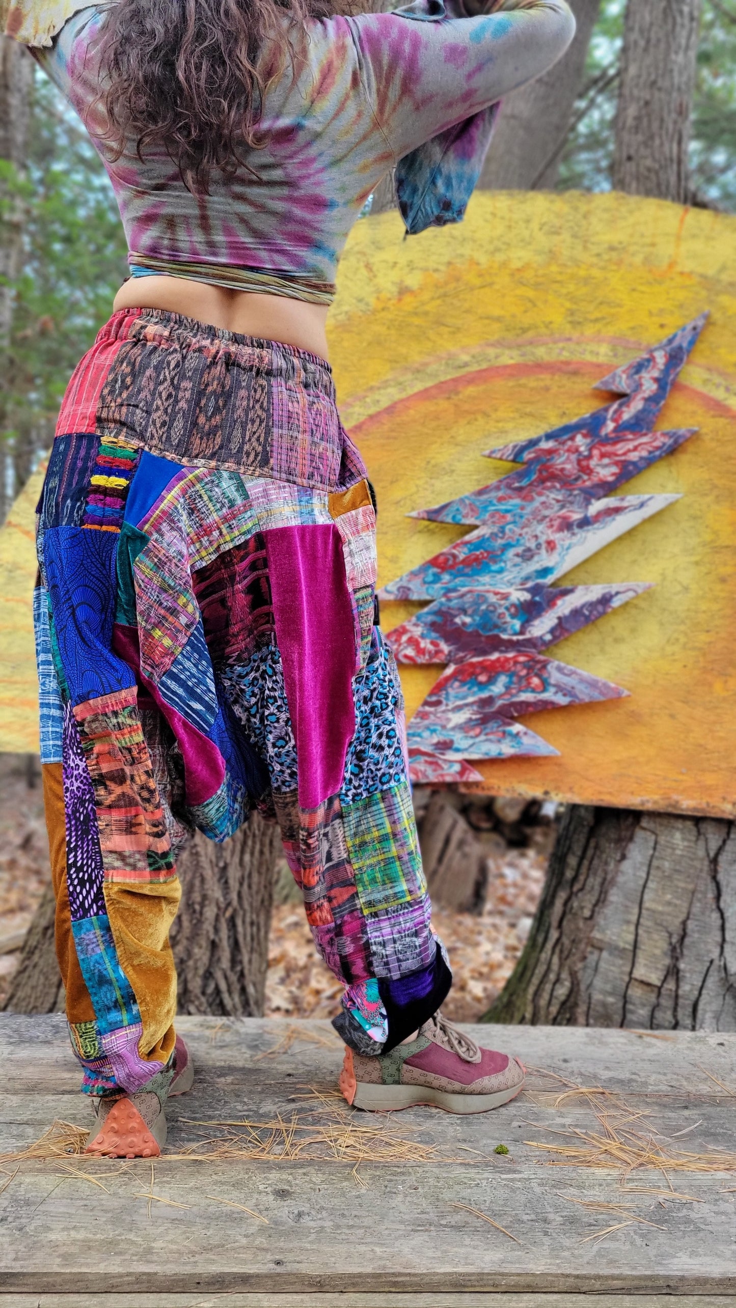 Patchwork Harem Pants