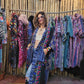 Fur Kimono - Blue/Black