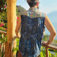 Sleeveless Shirt - Blue Leopard